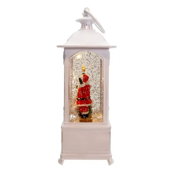 Kurt Adler 10-Inch Battery Operated Warm White LED Lighted Santa With Gifts Lantern {4}