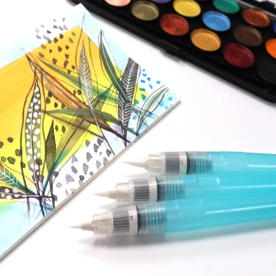 Niji Premier Waterbrush Set 3/Pkg-KWB09, KWB12 & KWB15 {7}