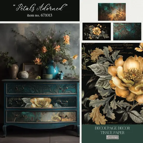 Prima Re-Design Decoupage Decor Tissue Paper-Petals Adorned {4}