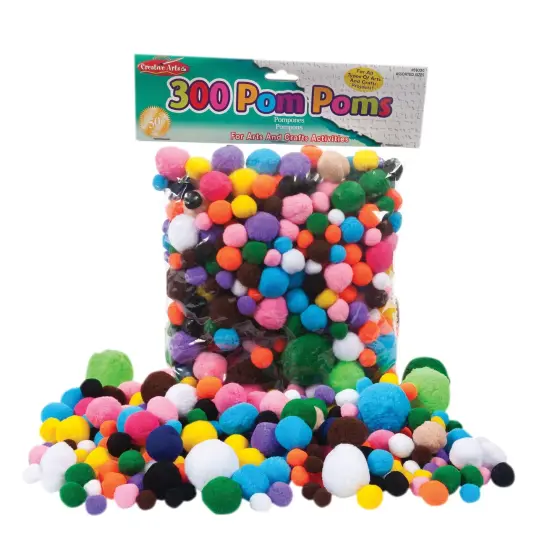 Creative Arts&trade; Pom-Poms, Assorted Sizes/Colors, Bag of 300 {1}