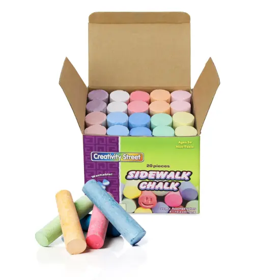 Sidewalk Chalk, Assorted Colors, 4", 20 Pieces {1}