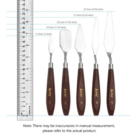 5 Pieces Painting Knives Stainless Steel Spatula Palette Knife Oil Painting Accessories Color Mixing Set for Oil, Canvas, Acrylic Painting Lightwish {1}