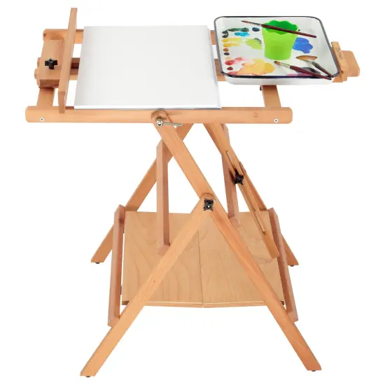 Da Vinci Multimedia Multi-Angle Convertible Artist Easel - Adjustable Center Mast, Hand-Crafted Deluxe Elm Wood, Adjustable Vertical to Flat Drawing Angle, Large Easel for Painting Canvases up to 45in {5}