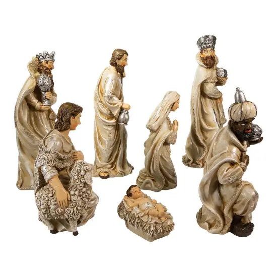 Kurt Adler 3-13-Inch Resin Nativity Table Piece, 7 Piece Set {2}