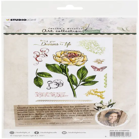 Studio Light Jenine's Mindful Art Essentials Clear Stamps-Peony {3}