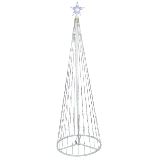 Northlight LED Lighted Show Cone Christmas Tree Outdoor Decoration - 6' - Pure White Lights {3}