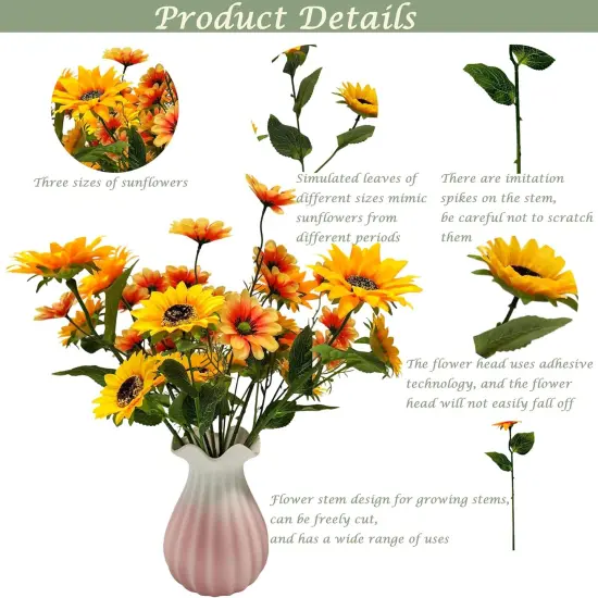 12 Bundles 1.5ft Artificial Sunflower with 36 Heads {4}