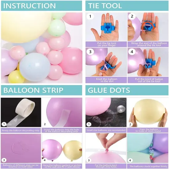 Pastel Balloons Garland Arch Kit 143pcs Macaron Rainbow Balloons Birthday Party Background Decoration Girl Baby Shower Donuts Ice Cream Party Supplies Pink Blue Green {5}
