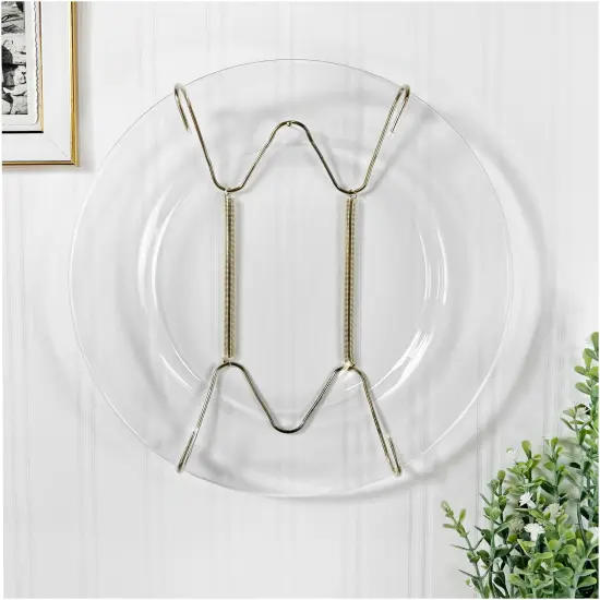 Plymor Gold Finish Wall Mountable Tray and Platter Hanger, 8.25" H x 4.75" W x 0.875" D (For Trays or Platters 10" - 16") {3}