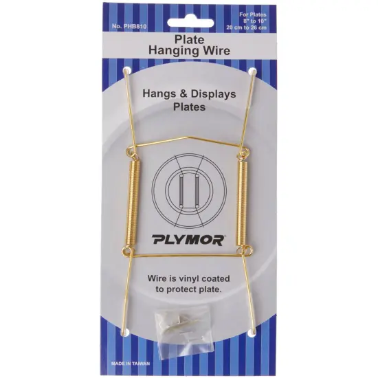 Plymor Shiny Gold Finish Wall Mountable Plate Hanger, 6.125" H x 3" W x 0.5" D (For Plates 8" - 10") {1}