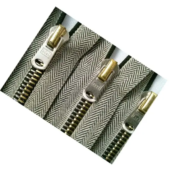 Zipper &ndash; Zebra Pocket 5" 6MM Two-Tone Gold/Silver Teeth Closed Bottom {1}