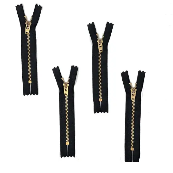 Black Brass Zipper Closed Bottom 4 to 9 Inch Options {3}