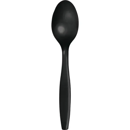 288 pc Bulk Black Velvet Plastic Spoons {1}