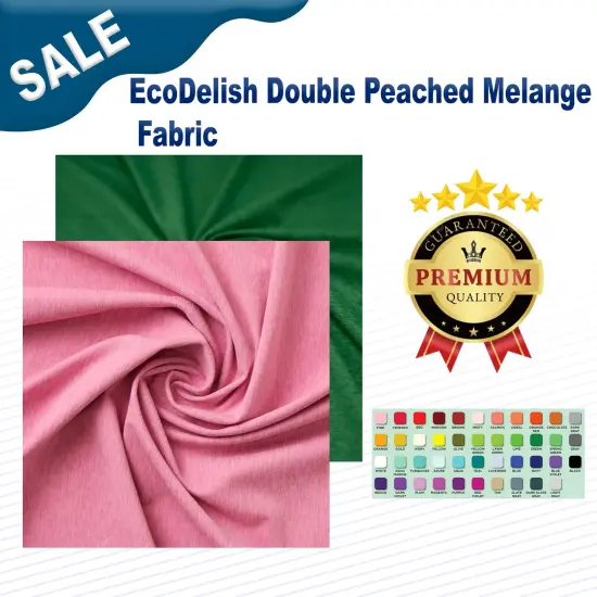 1 Yard Double Peached Melange Fabric New Midnight {2}