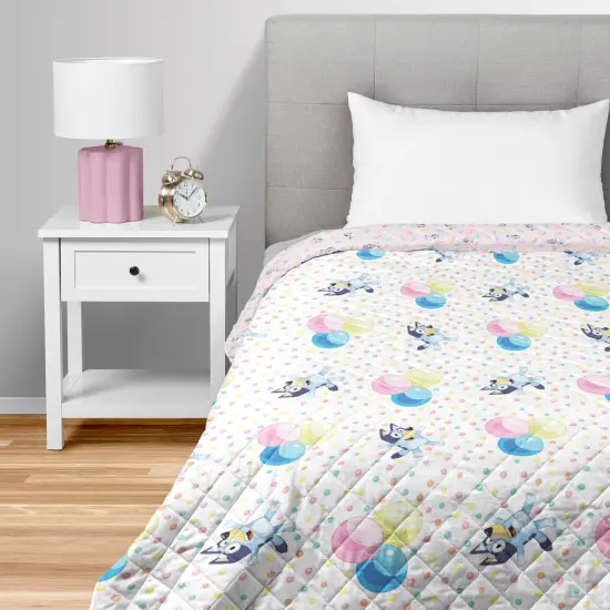Bluey Quilted Throw Blanket Bingo Dance Party {8}