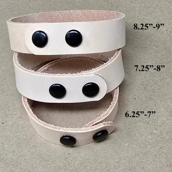 Vegetable-Tanned Leather Bracelet Blanks &ndash; Adjustable Sizes, 8 Pack {2}