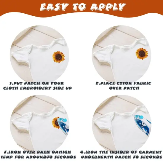 36 Pieces Flower Iron On Embroidered Patches Sunflower Cute Sew On Applique Patches for Clothing Large Colorful Decorative Patches for Clothes Dress Hat Jeans DIY (Butterfly, Sunflower, Daisy) {5}