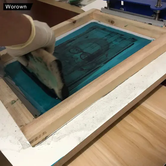 Worown 10 X 14 Inch Wood Silk Screen Printing Frame with 110 White Mesh and 1 Piece 4 x 10 Inches Screen Printing Squeegee for Screen Printing {5}