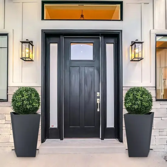 2PC 22" Artificial Boxwood Topiary Ball Tree Office Garden Patio Desk Decoration {4}