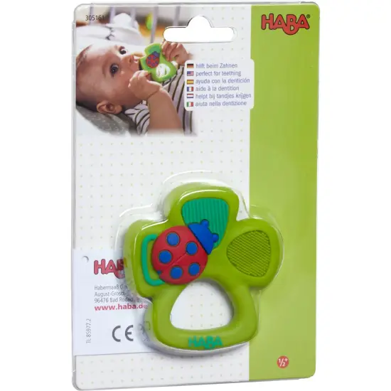 HABA Silicone Teethers for Babies 6-18 Months - Shamrock Silicone Teether Ring and Grasping Toy for Safe Sensory Development Multicolor {5}