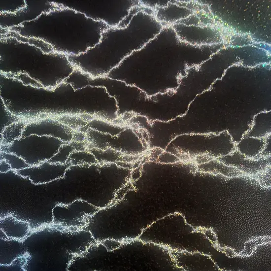 1 Yard Lightning Design Hologram Polyester Spandex Tricot Fabric 60 Inch Width {3}