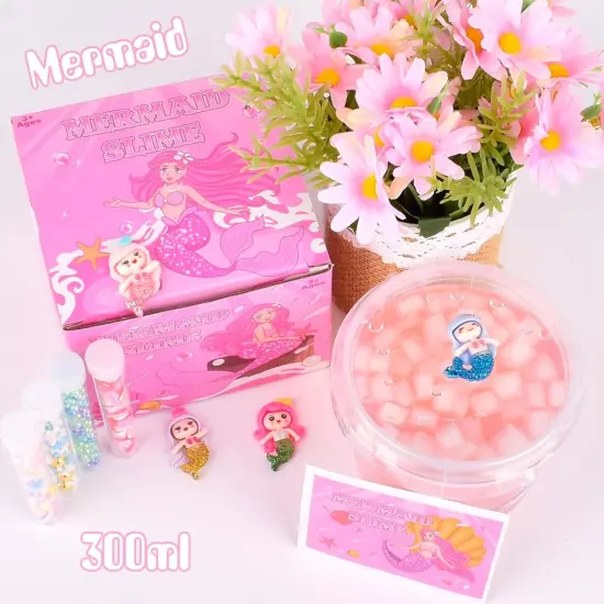 300ml Mermaid Slime Party Favors for Kids Slime DIY Stress Relief Putty Toy Christmas Easter Birthday Goodie Bag Stuffer Classroom Reward for Girls Boys Stretchy Non-Sticky {2}