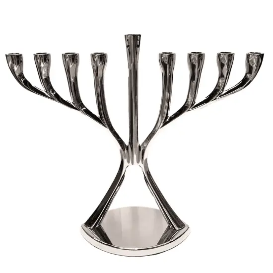 Elegant Metal Menorah By Kinor Decor Silver {1}