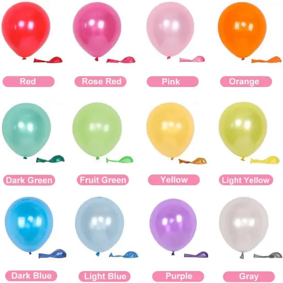 400 PCS Party Balloons, 10 Inch - 12 Balloons Assorted Color - Rainbow Latex Balloons Party Balloons for Birthday Baby Shower Wedding Party Supplies {4}
