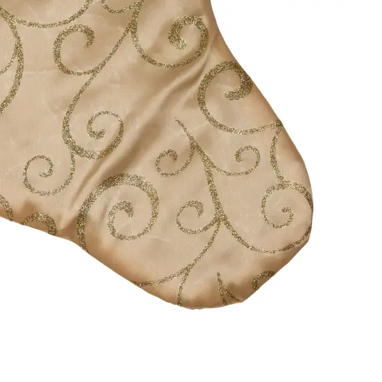 Northlight 20.5" Gold Glittered Swirl Christmas Stocking with Velveteen Cuff {4}