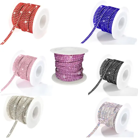 Self-Adhesive Rhinestone Ribbon Strip Roll Pink {2}