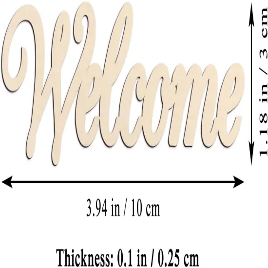 20Pcs Mini Welcome Wood Crafts Cutouts Blank Wooden Welcome Slices {2}