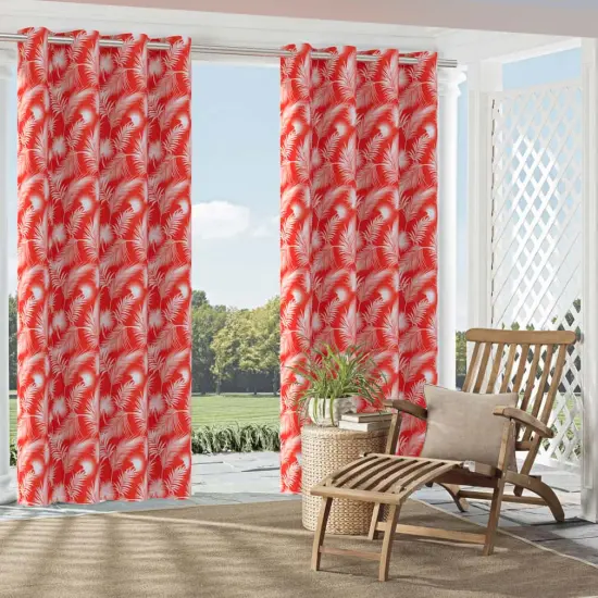 Papaya - Orange & Rust Leaves,Tropical & Botanical Upholstery Fabric 54 Inches" {2}