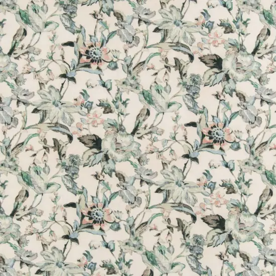 Seacrest - Aqua & Teal Abstract & Geometric,Floral Upholstery Fabric 54 Inches" {1}