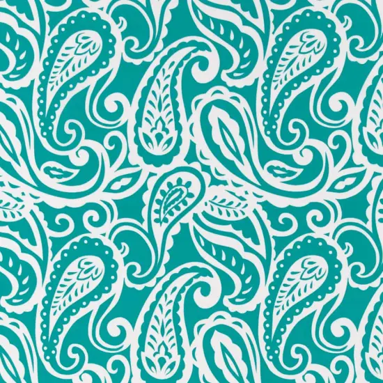 Caribbean - Aqua & Teal Paisley Upholstery Fabric 54 Inches" {1}