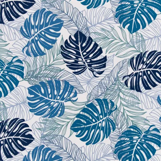 Lake - Blue Leaves,Tropical & Botanical Upholstery Fabric 54 Inches" {1}