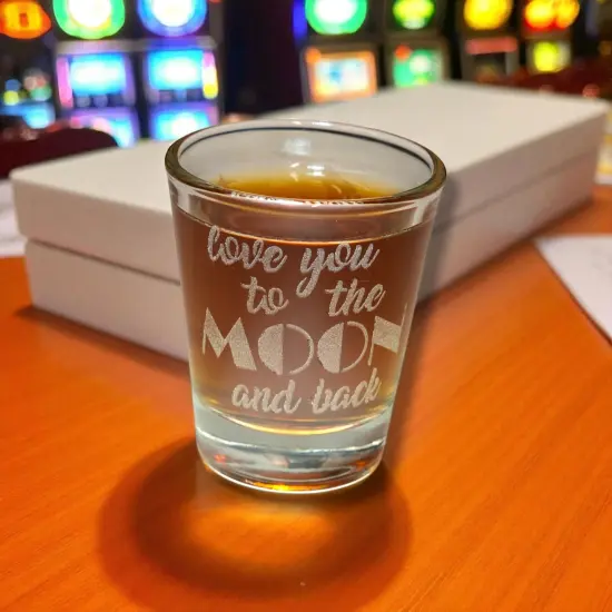 2oz Love You to the Moon and Back Shot glass {6}