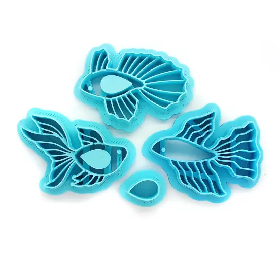 Fancy Goldfish Clay Cutters, 3 Fish Styles Plus Fin, Adorabilities {1}