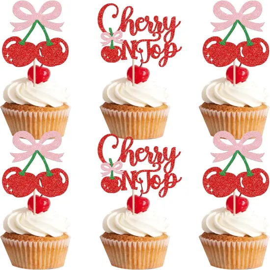 She's the Cherry On Top Cupcake Toppers {1}