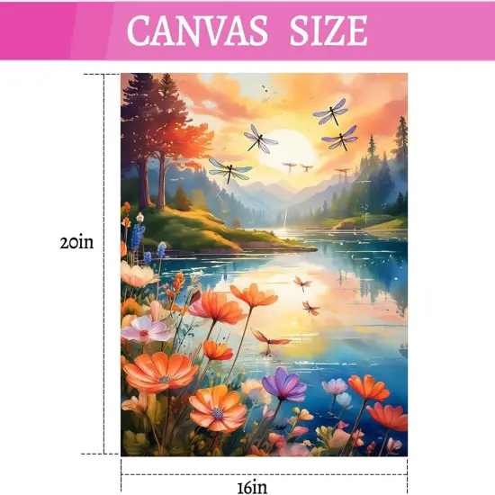 Paint by Numbers, Lake Landscape Acrylic Paint by Numbers Kit for Adults Beginner, DIY Watercolor Painting by Number Kit for Home Decor - 16"x20" {3}