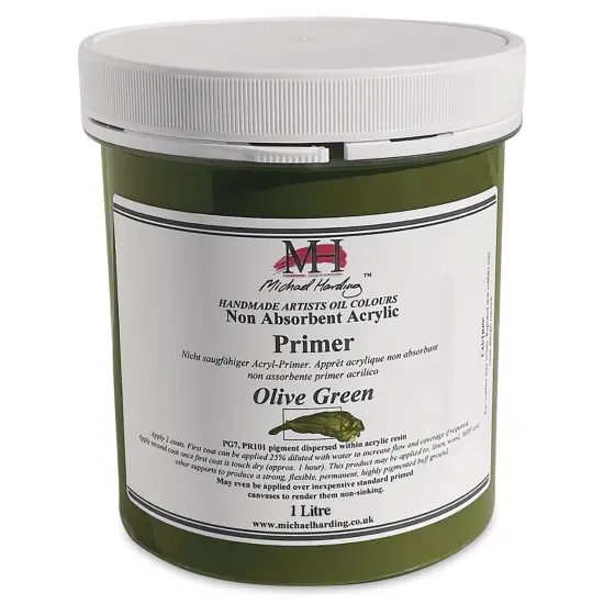 Michael Harding Non-Absorbent Acrylic Primer - Olive Green, 1 Liter, Jar {1}