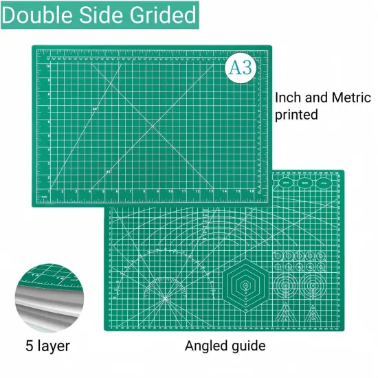 45mm Rotary Cutter and Mat Set, Fabric Cutter Wheel and 12x18 Inch Self Healing Sewing Cutting Mat, Fabric Rotary Cutter with 5pcs Rotary Blades for Quilting Patchworking Crafts, Turquoise {3}