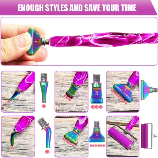 Diamond Art Pens Tools Diamond Painting Accessories Kits With Screw Metal Tip Roller Diamond Painting Pen Drill Bead Dot Pens For Art Craft Nail {3}