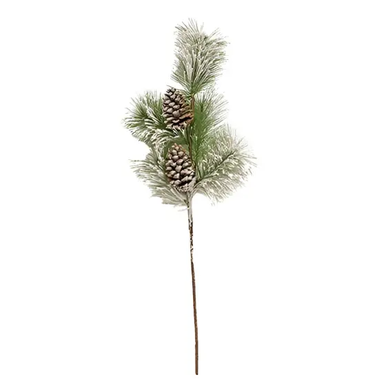Large Snowfall Pine Pick 35 Inch Winter Decor with Pinecones and Flocking {1}