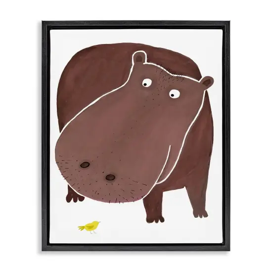 Stupell Industries Hippo and Bird Friends Floating Frame Design by Carla Daly {7}