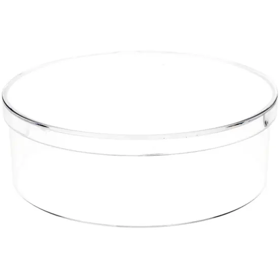 Pioneer Plastics 058C Clear Round Plastic Container, 4.375" W x 1.4375" H {1}