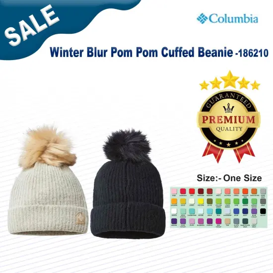 Columbia&reg; Winter Blur Pom Pom Cuffed Beanie Black {4}