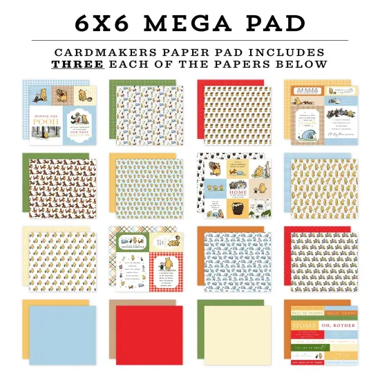 Echo Park Double-Sided Cardmakers Mega Paper Pad 6"X6"-The House At Pooh Corner {3}