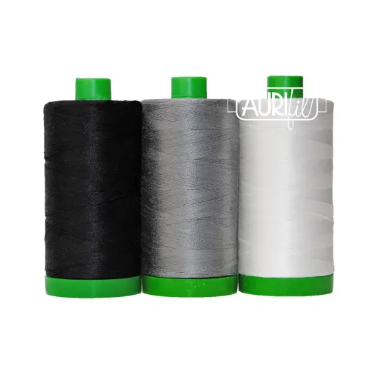 Aurifil African Penguin Color Builder Thread Set by Aurifil | (3 40wt Cotton Large Spools.) {3}