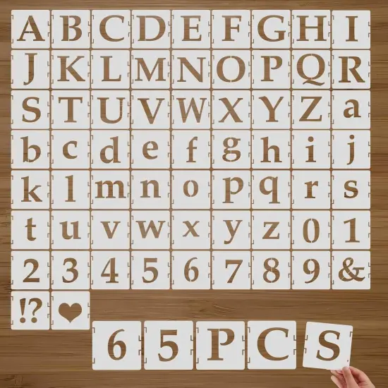 Letter Stencils for Painting, 65PCS Alphabet Stencils {1}