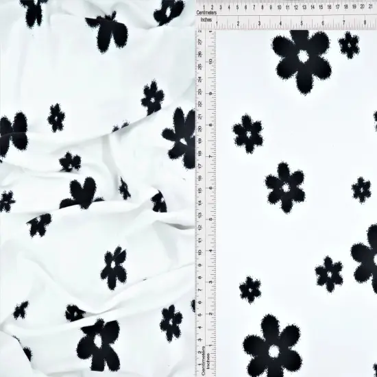 DTY Brushed Floral Knit Fabric Soft Stretch Flower Print 58/60" Wide ORANGE LT {6}